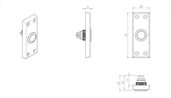 ECB030 Rectangular bell push - Image 2