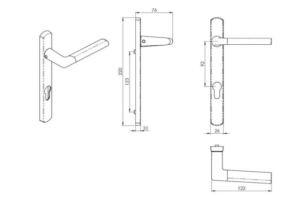FCB600 Rosa Lever on Narrow Plate Euro - Image 2