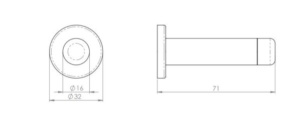 GCB040 Spur Door Stop 71mm - Image 2