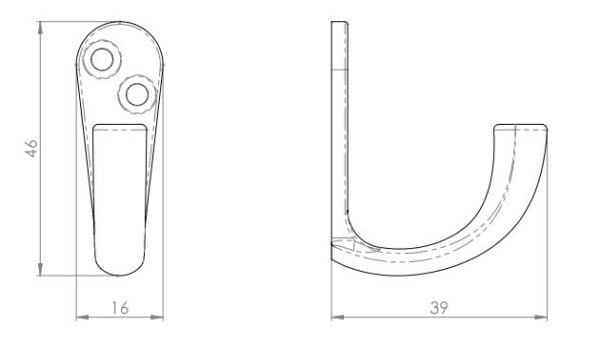 GCB070 Single Robe Hook - Image 3