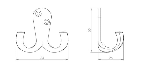 GCB080 Double Robe Hook - Image 2