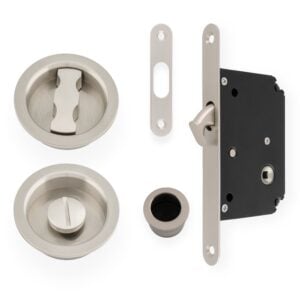 LEC035 Round Bathroom / Privacy Lock Set For Sliding Pocket Door