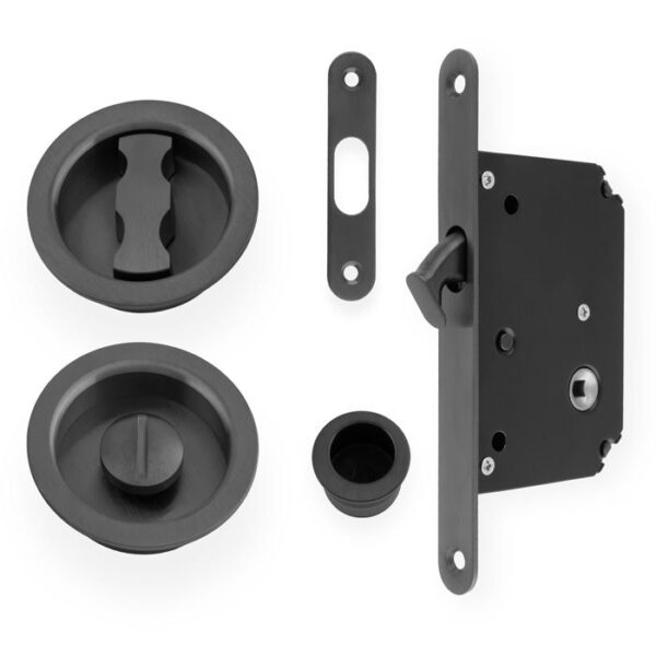 LEC035 Round Bathroom / Privacy Lock Set For Sliding Pocket Door - Image 6