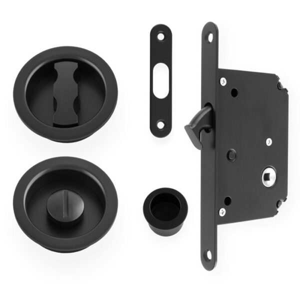 LEC035 Round Bathroom / Privacy Lock Set For Sliding Pocket Door - Image 2