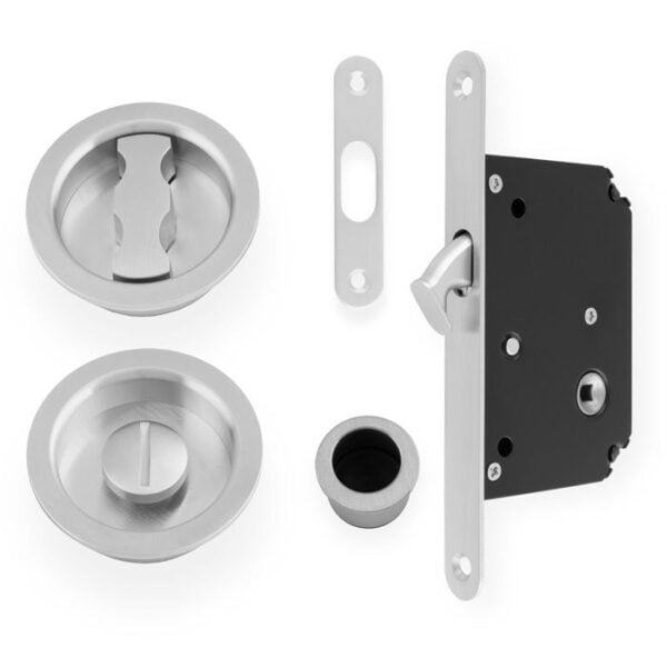 LEC035 Round Bathroom / Privacy Lock Set For Sliding Pocket Door - Image 5