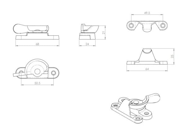 WCB080L Fitch Sash Fastener Locking - Image 3