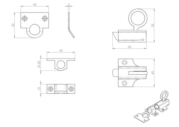 WCB190 Fanlight Catch - Image 2