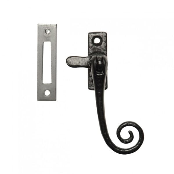 Monkey Tail Fastener Locking Black - Mortice plate