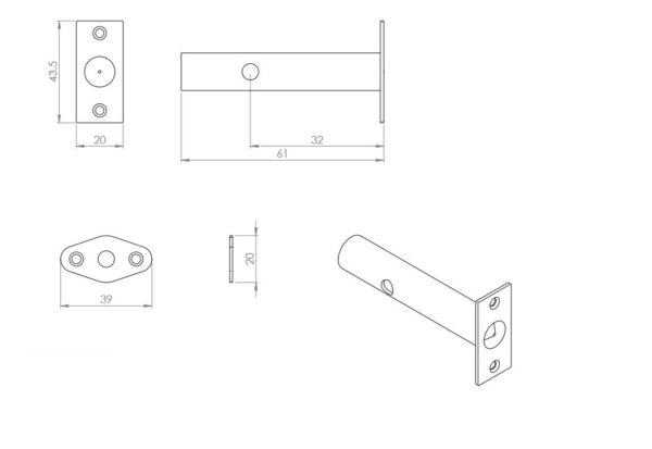 BCB050 Mortice Rack Bolt - Image 4
