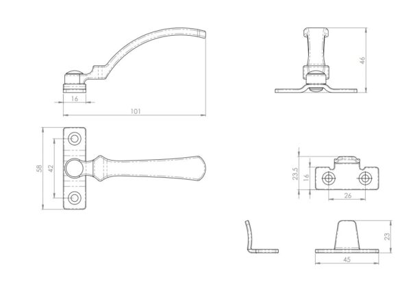 WCB020 Spade and Casement Fastener - Image 5